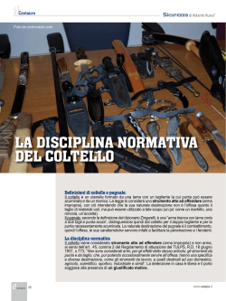la disciplina normativa del coltello