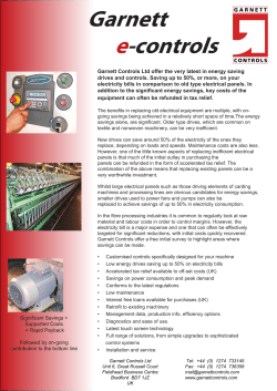 Low Energy Drives - Garnett Controls Ltd