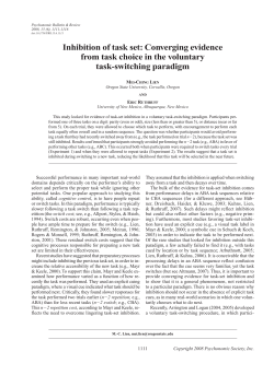 Inhibition of task set: Converging evidence from task choice in the