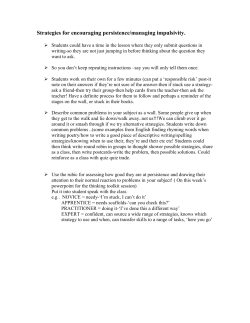 Strategies for encouraging persistence/managing
