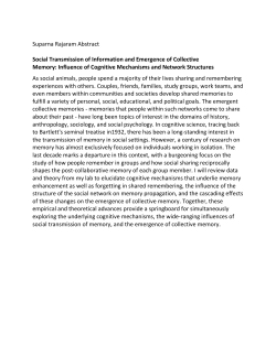 Suparna Rajaram Abstract Social Transmission of Information and