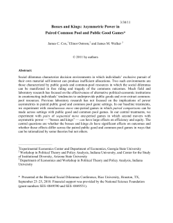 Bosses and Kings: Asymmetric Power in Paired Common Pool and
