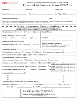 Financial Aid Release Form 2016-2017