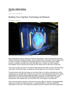 Building Your Cognitive Technology Architecture