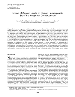 Impact of Oxygen Levels on Human Hematopoietic Stem