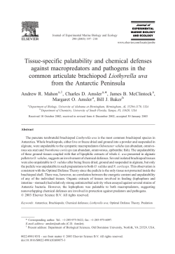 Tissue-specific palatability and chemical defenses against