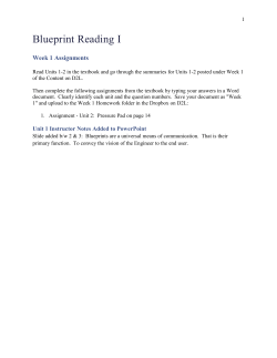 Blueprint Reading I - Weekly Assignments and