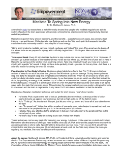 Meditate To Spring Into New Energy