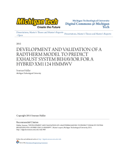 development and validation of a radtherm model to predict exhaust