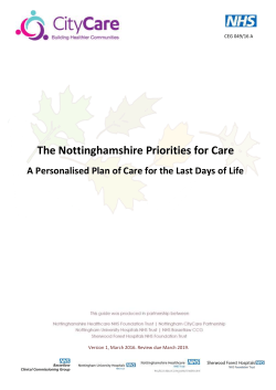 Priorities for Care of the Dying Person