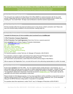 1 nm film production refundable tax credit in ten steps