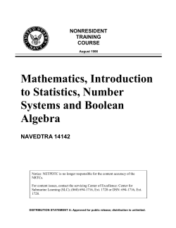 Mathematics, Introduction to Statistics, Number Systems