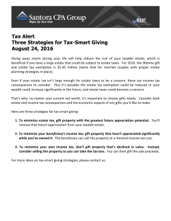 Tax Alert Three Strategies for Tax