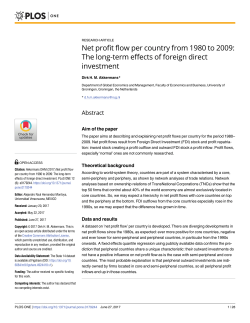 Net profit flow per country from 1980 to 2009: The long-term