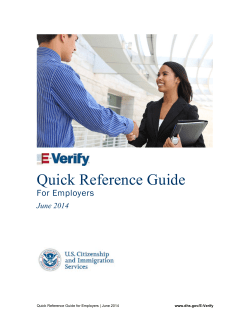 E-Verify Quick Refrence Guide for Employers