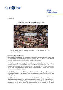 CLP Holds Annual General Meeting Today