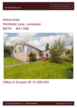 Kotoni-Asta Winifreds Lane, Lansdown BATH BA1 5SE