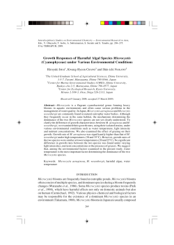 Growth Responses of Harmful Algal Species Microcystis