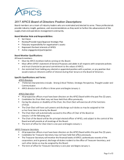 APICS Board Position Descriptions