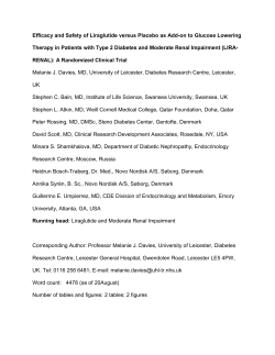 Efficacy and Safety of Liraglutide versus Placebo as Add