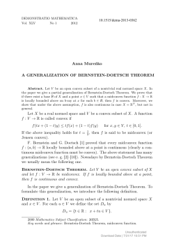Anna Mureńko A GENERALIZATION OF BERNSTEIN