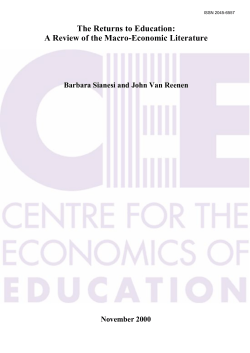 The Returns to Education: A Review of the Macro