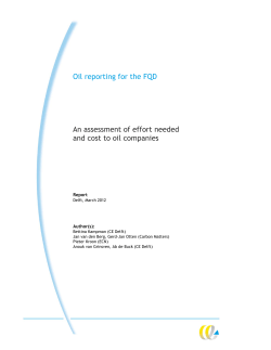 Oil reporting for the FQD An assessment of effort needed and cost to