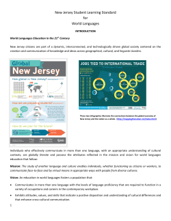 New Jersey Student Learning Standard for World Languages