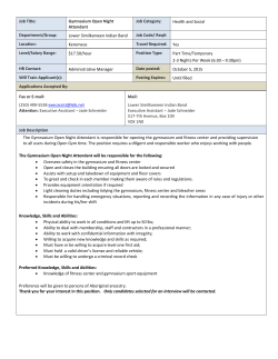 Gymnasium Open Night Attendant Job Category