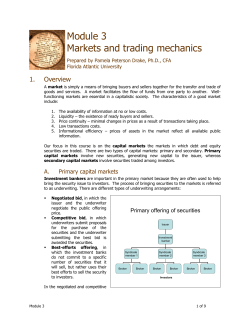 Markets and trading mechanisms