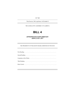 BILL 4 - Legislative Assembly of Alberta