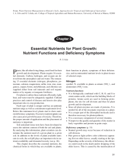 Essential Nutrients for Plant Growth: Nutrient Functions and