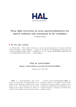 Stray light correction on array spectroradiometers for optical