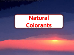Natural Pigments as Food Colorants