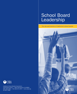 School Board Leadership - California School Boards Association