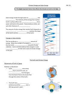 The Earth and Climate Change