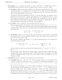 MATH 387-01 Problem Set #4 Solutions 1. (20 points) Let a n
