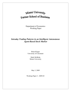 Intraday Trading Patterns in an Intelligent Autonomous Agent