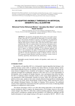 an adaptive anomaly threshold in artificial dendrite cell
