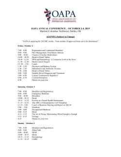 oapa annual conference &ndash; october 2
