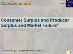 Consumer Surplus and Producer Surplus and Market