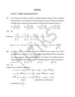 JEST 2013 PPART A: THREE MARK QUESTIONS