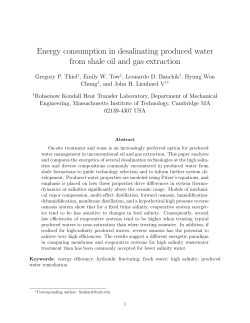 Energy consumption in desalinating produced water from shale oil