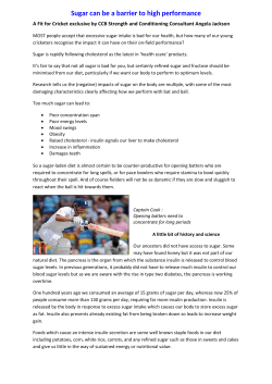 Sugar can be a barrier to high performance