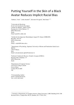 Putting Yourself in the Skin of a Black Avatar Reduces Implicit Racial