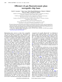 Efficient 2.9 &mu;m fluorozirconate glass waveguide