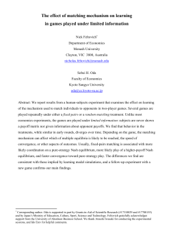 The effect of matching mechanism on learning in games played