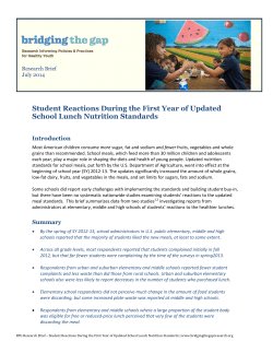 Student Reactions During the First Year of Updated School Lunch