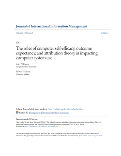 The roles of computer self-efficacy, outcome expectancy, and