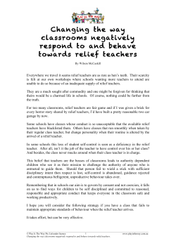 Relief Teacher Strategy